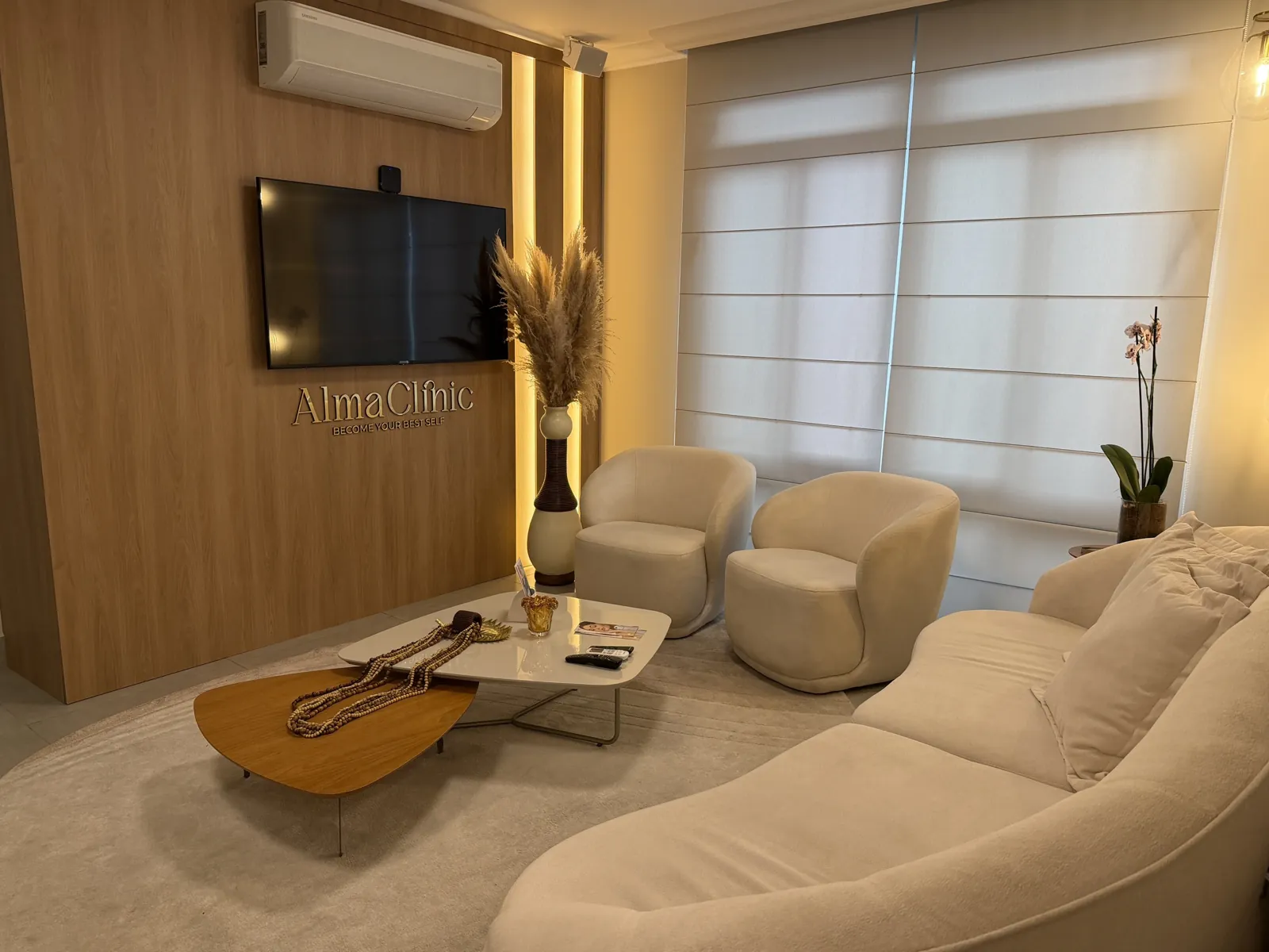 Sala de estar da Alma Clinic